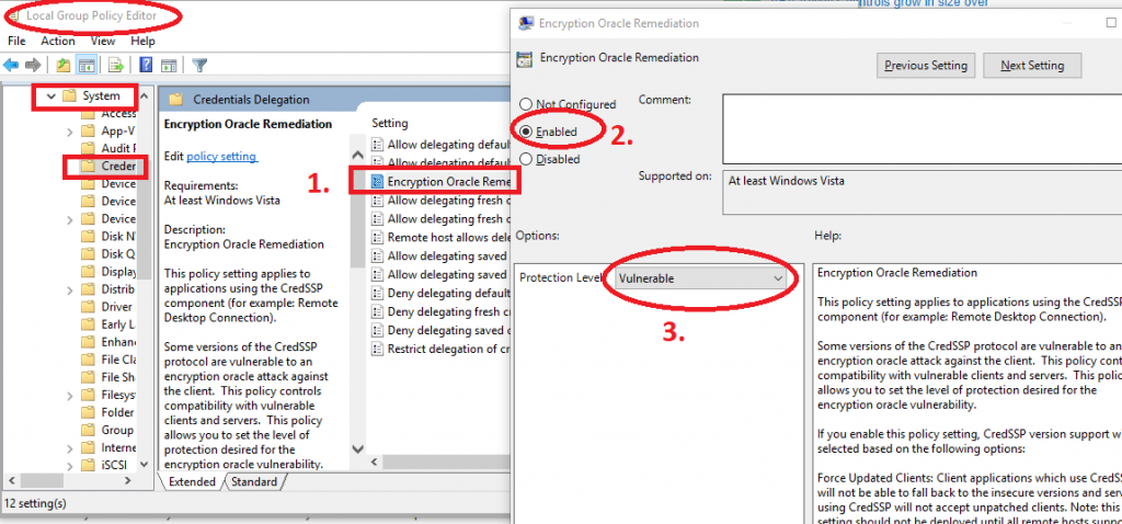 رفع مشکل CredSSP Encryption Oracle Remediation ریموت دسکتاپ ویندوز ۱۰