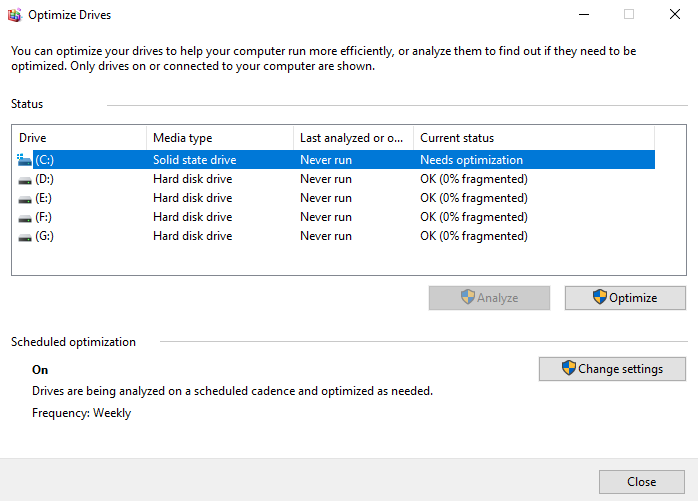 ابزار Defragment