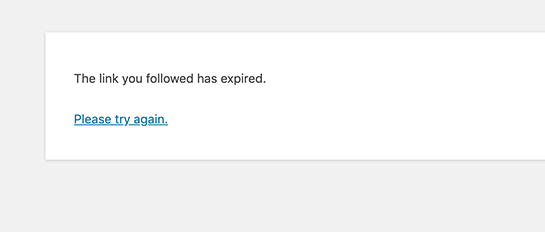 ارور The Link You Followed Has Expired در وردپرس