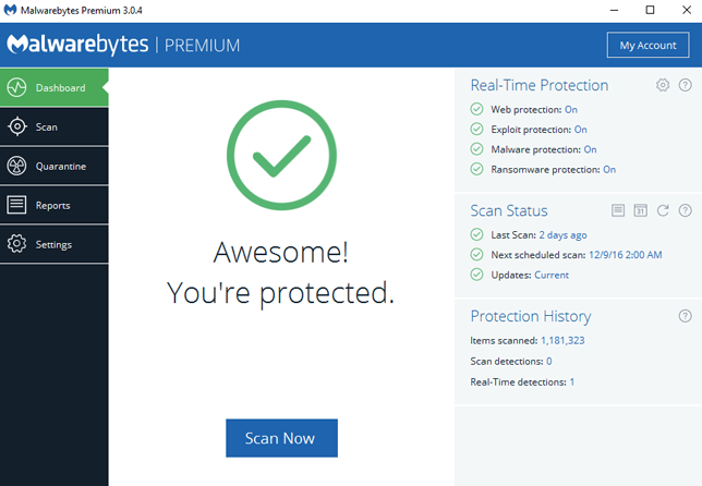 نرم افزار Malwarebytes pro