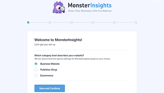 کانفیگ اولیه افزونه MonsterInsights