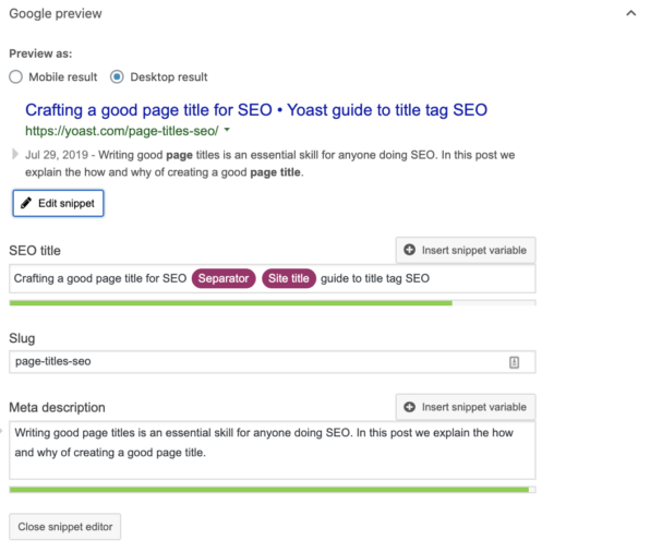 طول عنوان بهینه برای سئو در افزونه Yoast SEO