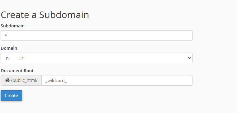 ساخت ساب دامنه Wildcard در سی پنل